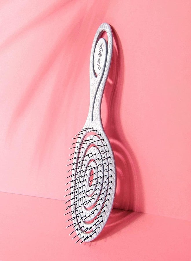 Ninabella Detangle Hair Brush for Women & Men - Does not Pull - Straightening Brushes for Straight & Curly Hair - Unique Spiral Detangling Hairbrush - Blue - Image 5